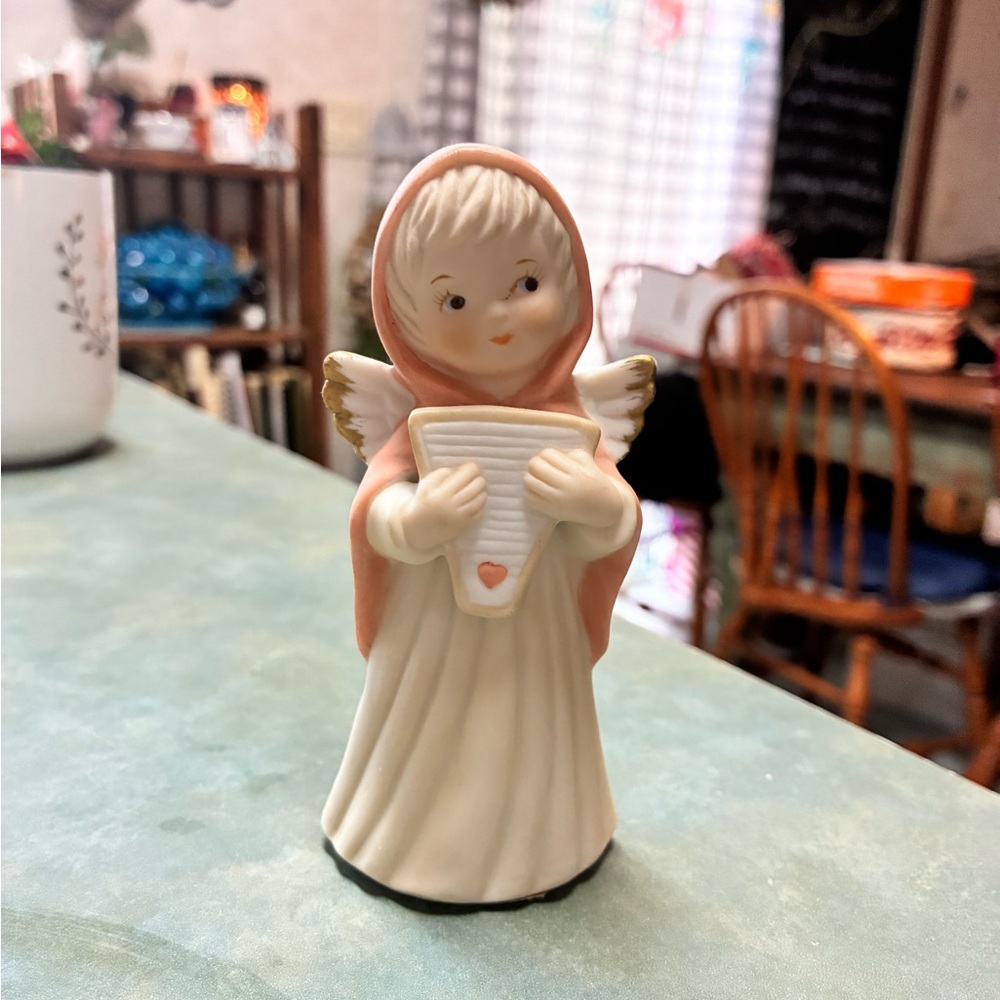 Ceramic Angel Figurine with Harp